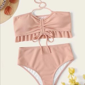 PLUS Drawstring Ruffle-Hem Bikini